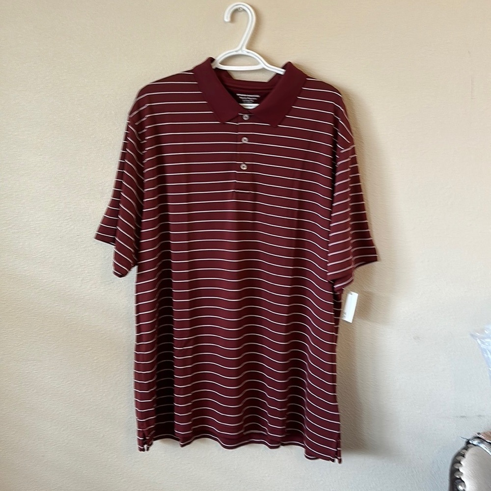 Maroon mens Amazon essentials regular XXL golf polo 100% polyester new with tag!